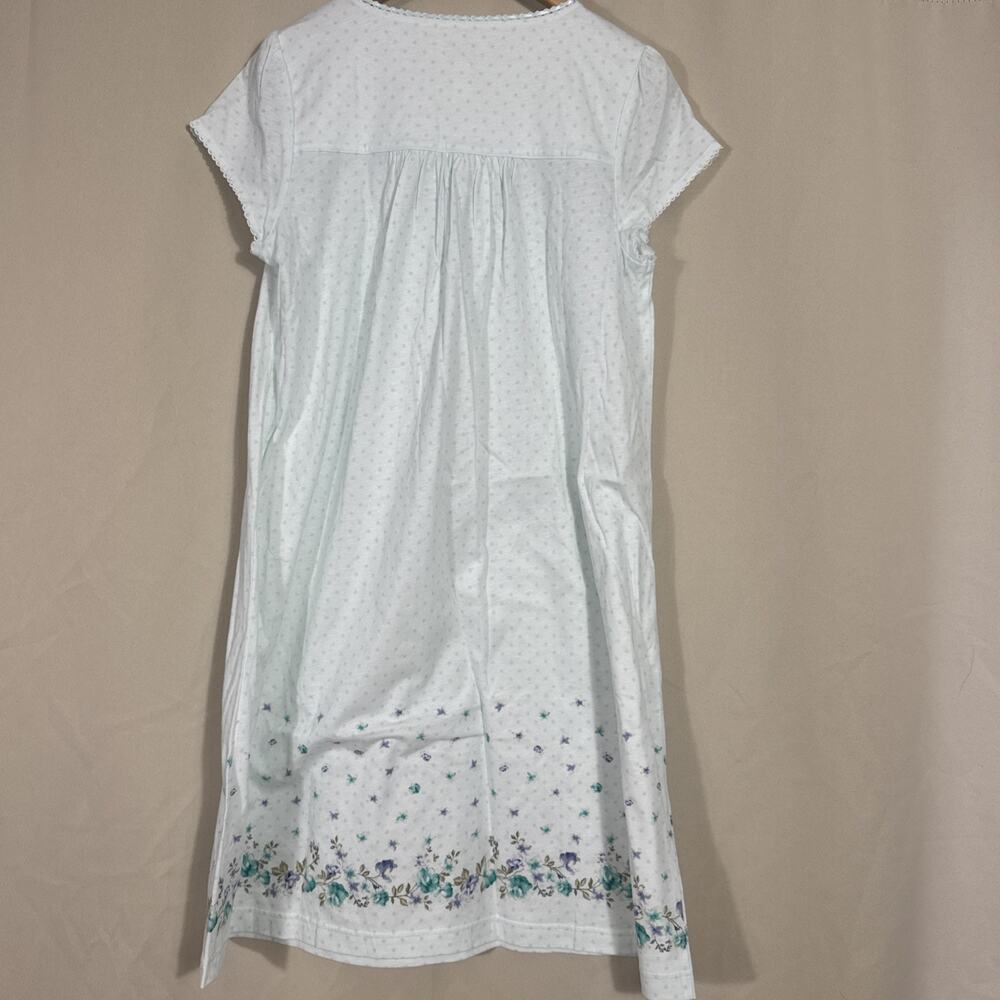 Charter Club Intimates Nightgown Blue Floral 100% Cotton Cottagecore Prairie - Picture 6 of 7